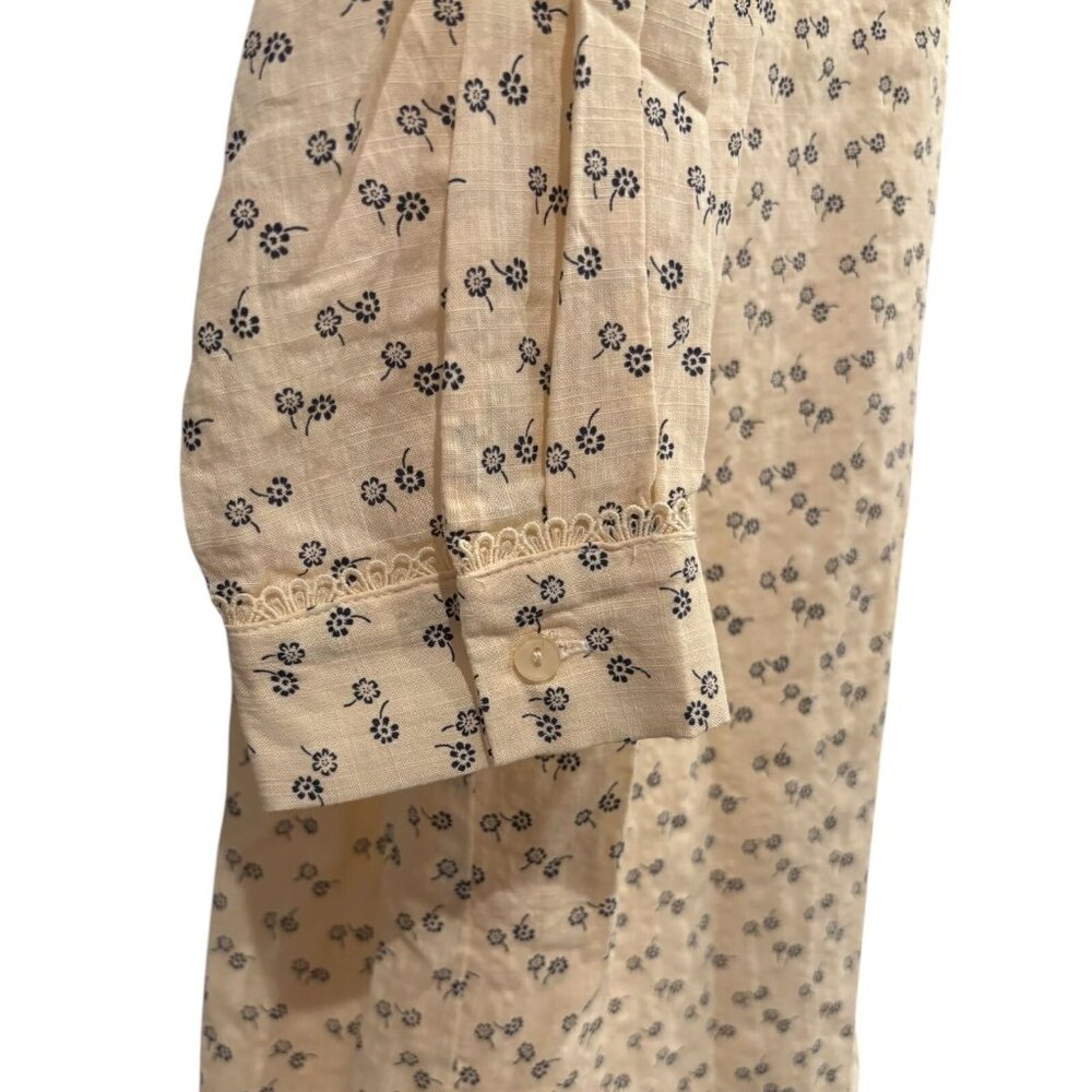 Anna Kay Made in France Floral Shirt Dress M Cotton‎ Cottagecore Duster Layering - Picture 4 of 6